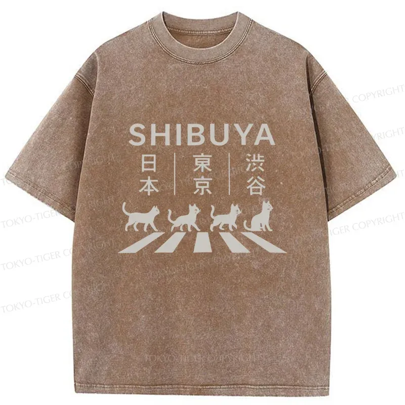 Tokyo-Tiger Shibuya Sidewalk Washed T-Shirt