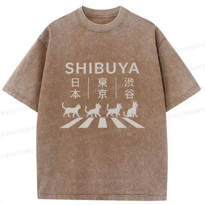 Tokyo-Tiger Shibuya Sidewalk Washed T-Shirt