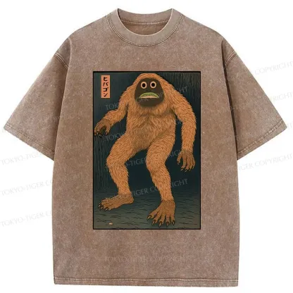 Tokyo-Tiger Japanese Long Hair Monster Washed T-Shirt