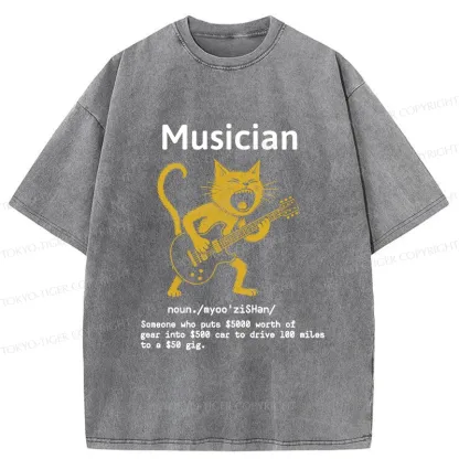 Tokyo-Tiger Miserable Musician Washed T-Shirt