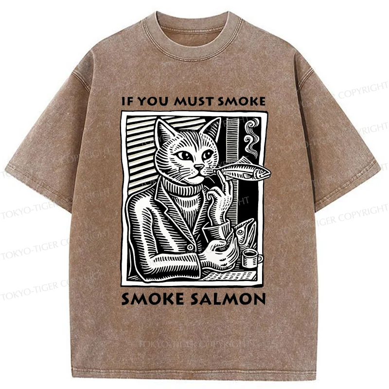 Tokyo-Tiger Elegant Cat Washed T-Shirt