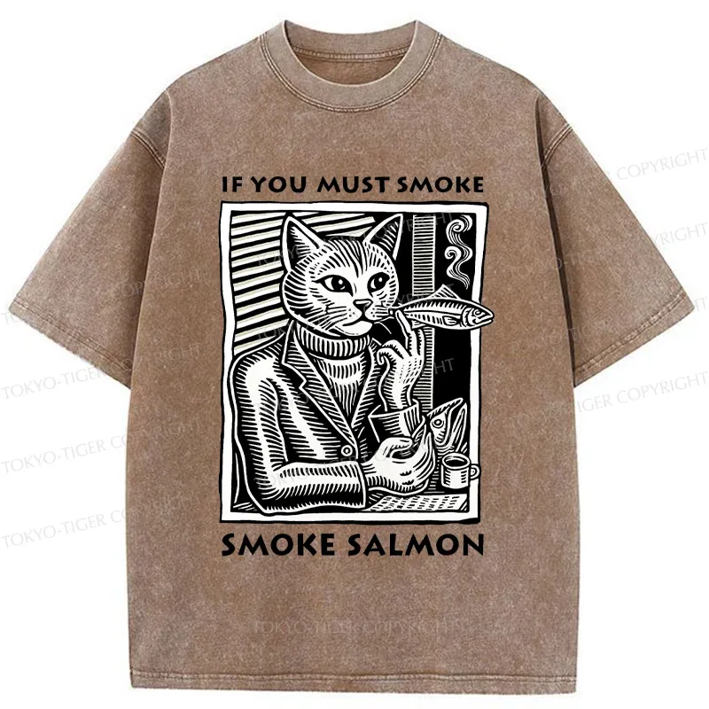 Tokyo-Tiger Elegant Cat Washed T-Shirt