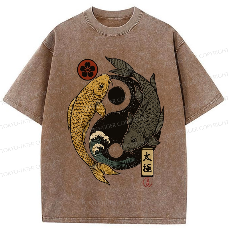 Tokyo-Tiger Yin Yang Koi Washed T-Shirt