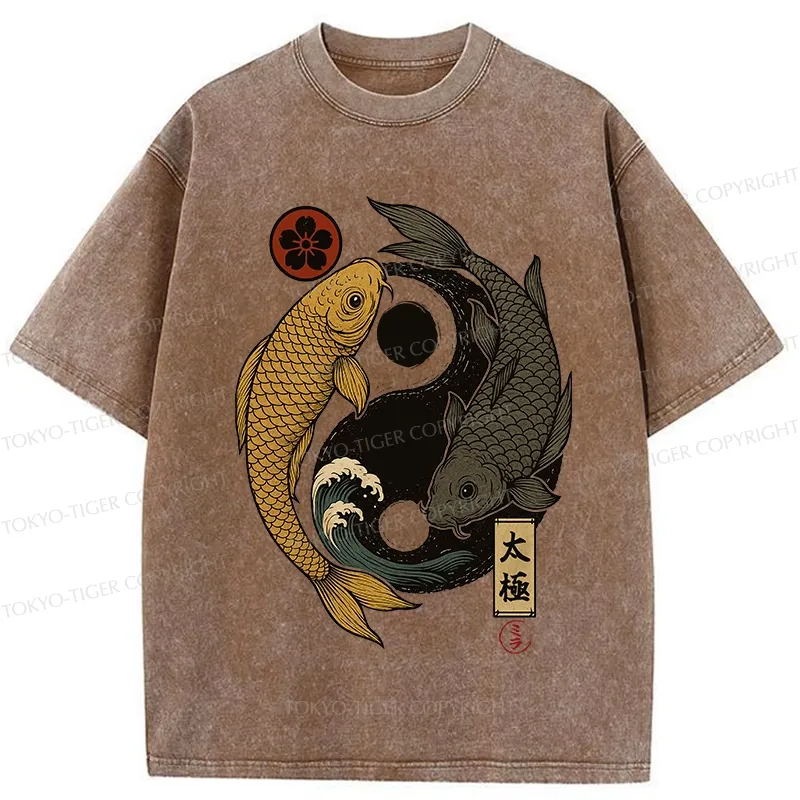 Tokyo-Tiger Yin Yang Koi Washed T-Shirt