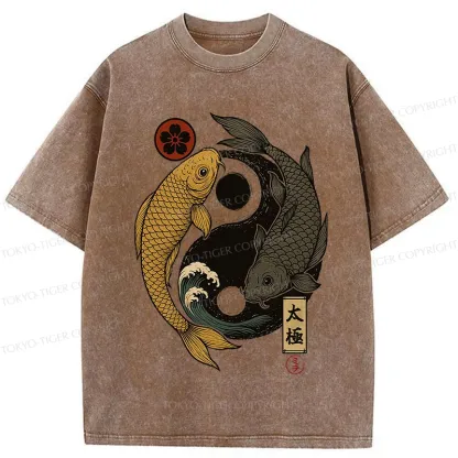 Tokyo-Tiger Yin Yang Koi Washed T-Shirt