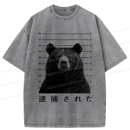 Tokyo-Tiger Arrested Bear Washed T-Shirt