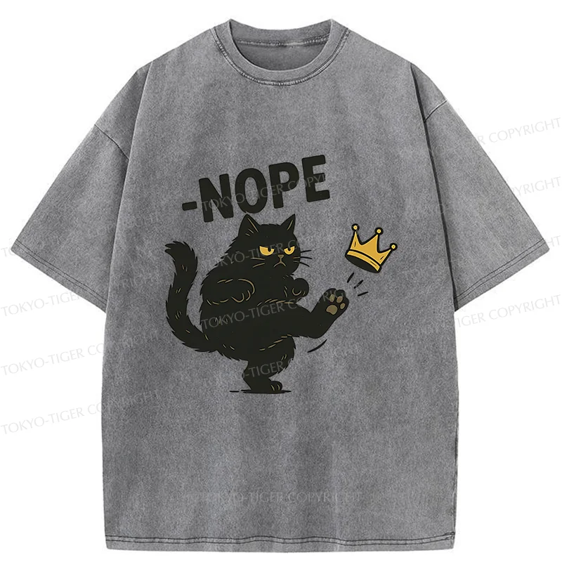 Tokyo-Tiger Cat Kicking The Crown Washed T-Shirt