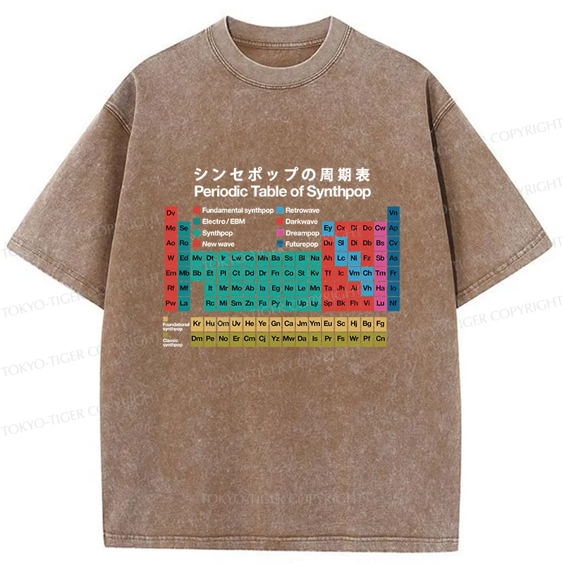 Tokyo-Tiger Music Periodic Table Washed T-Shirt