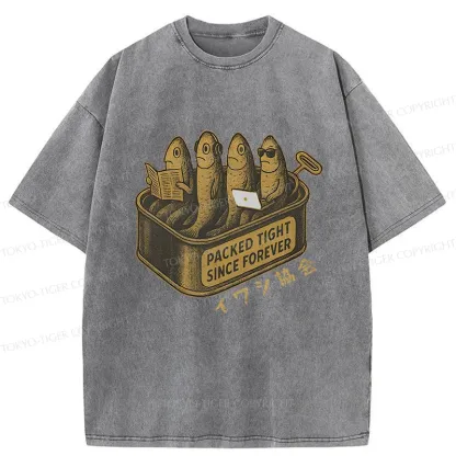 Tokyo-Tiger Sardines Office Worker Washed T-Shirt
