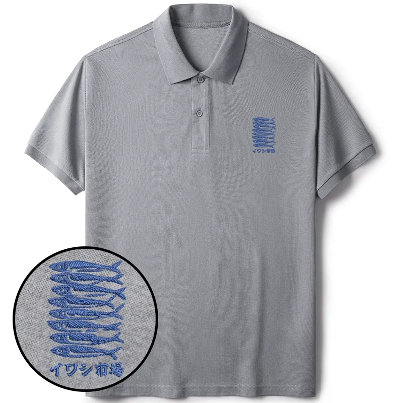 Tokyo-Tiger Sardine Market Embroidered Polo T-Shirt