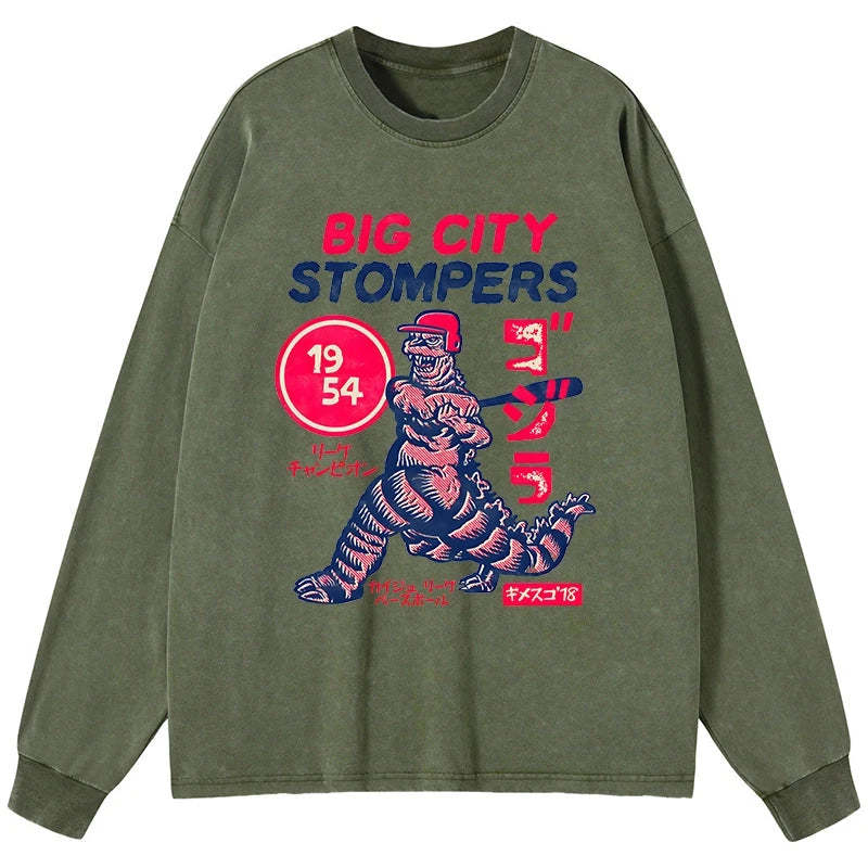 Tokyo-Tiger Big City Stompers Washed Long Sleeve T-Shirt