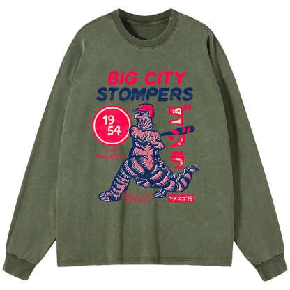 Tokyo-Tiger Big City Stompers Washed Long Sleeve T-Shirt