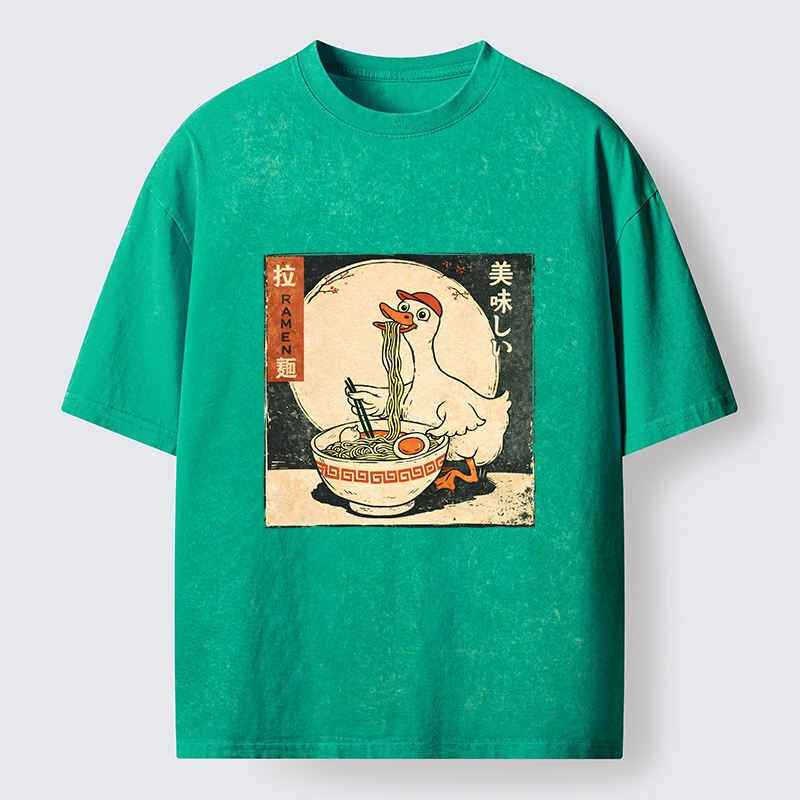 Tokyo-Tiger Retro Duck Ramen Washed T-Shirt