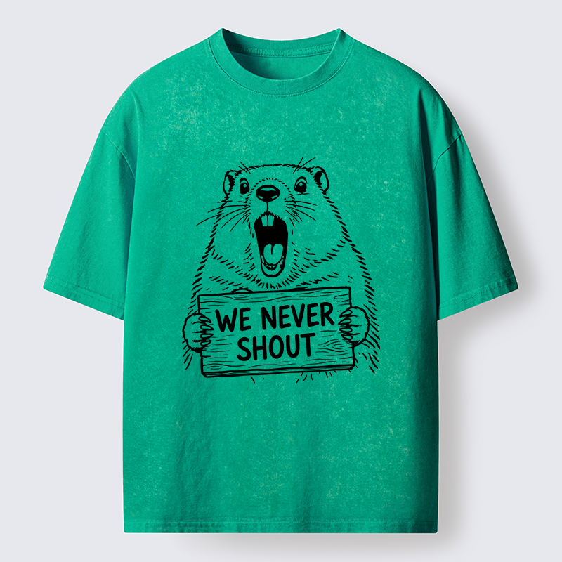 Tokyo-Tiger Shouting Groundhog Meme Washed T-Shirt