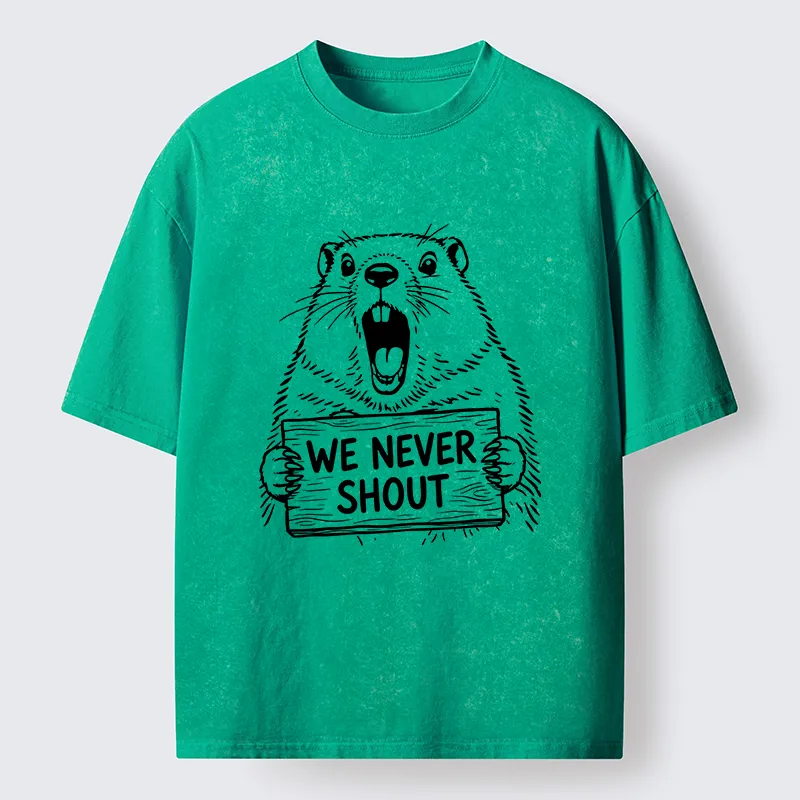 Tokyo-Tiger Shouting Groundhog Meme Washed T-Shirt