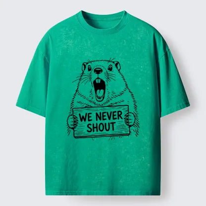 Tokyo-Tiger Shouting Groundhog Meme Washed T-Shirt