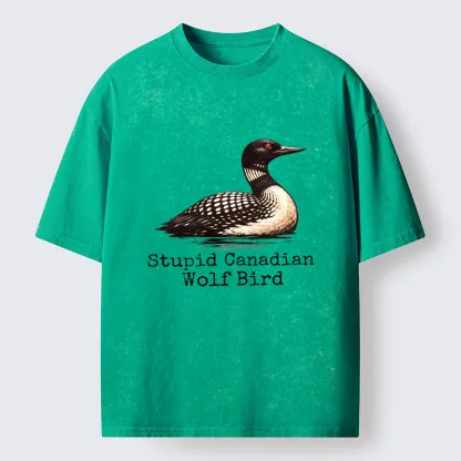 Tokyo-Tiger Funny Wolf Bird Meme Washed T-Shirt