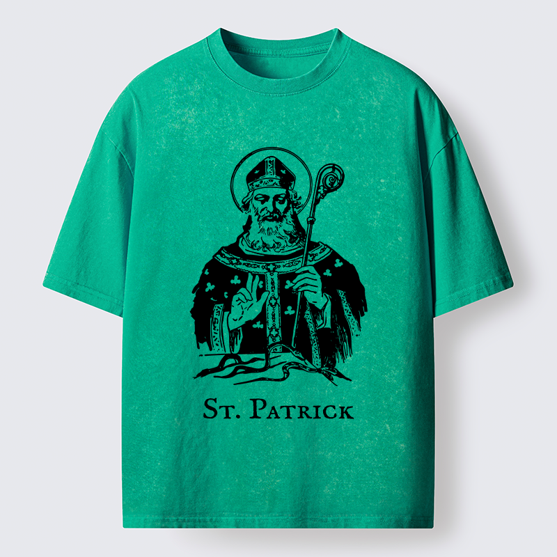 Tokyo-Tiger Catholic Saint Patrick Washed T-Shirt