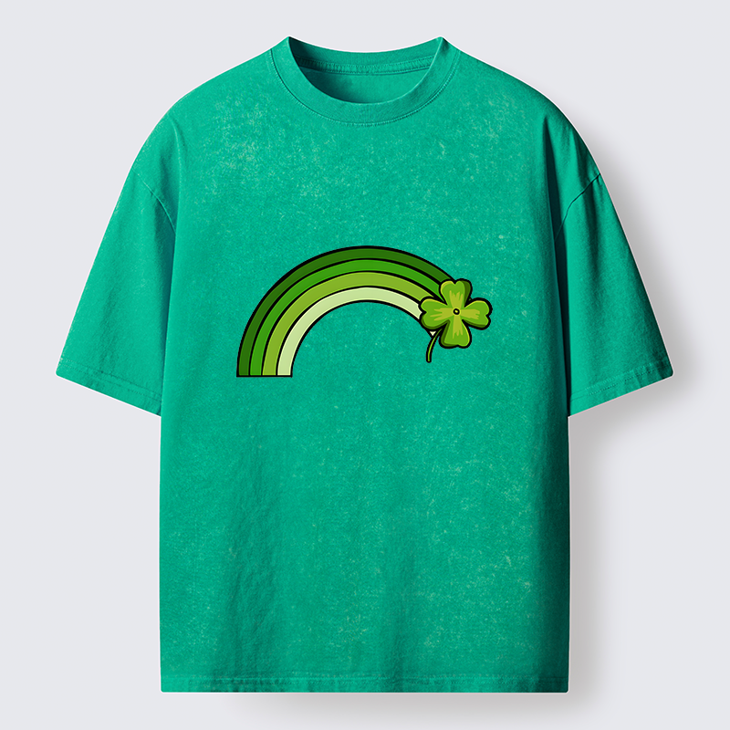 Tokyo-Tiger Green Lucky Rainbow Washed T-Shirt