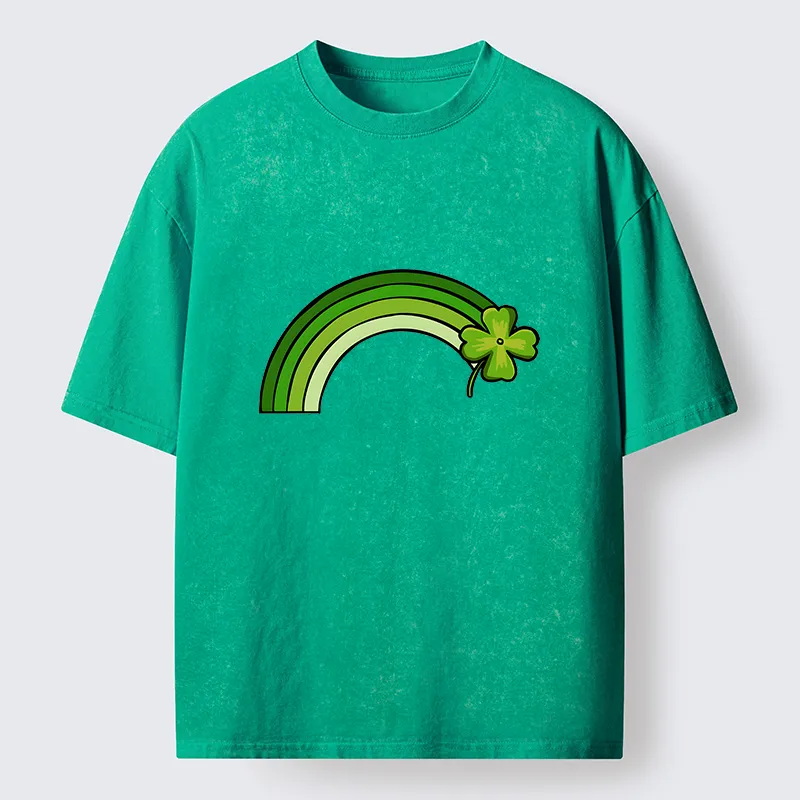 Tokyo-Tiger Green Lucky Rainbow Washed T-Shirt