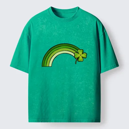Tokyo-Tiger Green Lucky Rainbow Washed T-Shirt