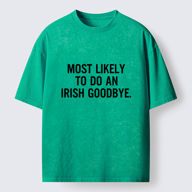 Tokyo-Tiger Funny Irish Goodbye Washed T-Shirt