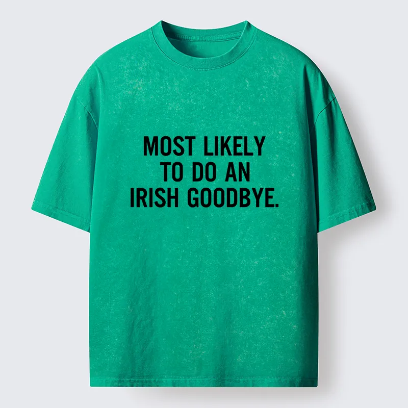 Tokyo-Tiger Funny Irish Goodbye Washed T-Shirt