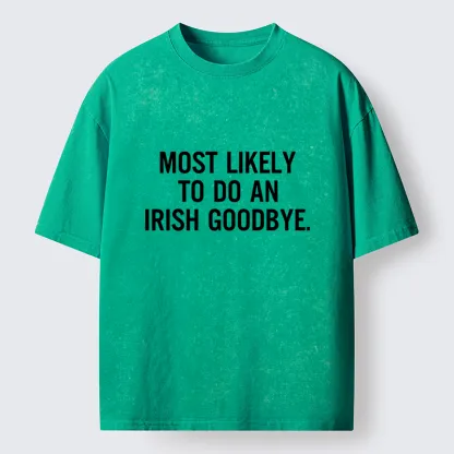 Tokyo-Tiger Funny Irish Goodbye Washed T-Shirt