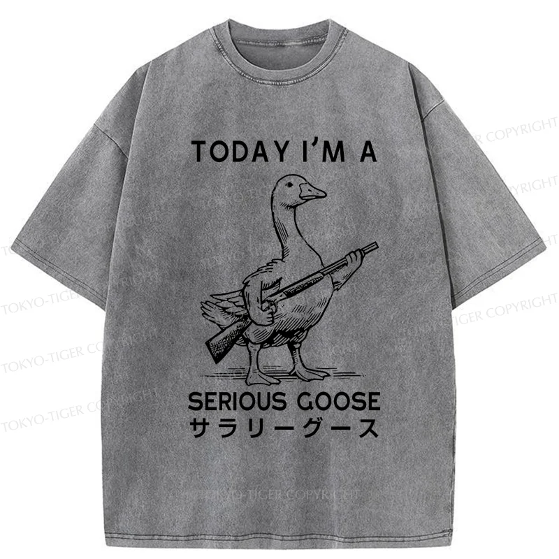 Tokyo-Tiger Serious Stupid Goose Washed T-Shirt