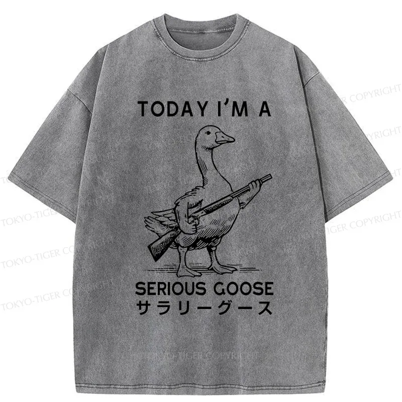 Tokyo-Tiger Serious Stupid Goose Washed T-Shirt