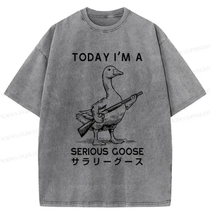 Tokyo-Tiger Serious Stupid Goose Washed T-Shirt