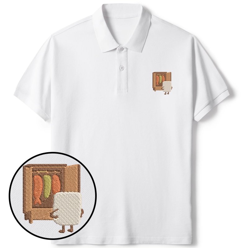 Tokyo-Tiger Sushi Pick Out Clothes Embroidered Polo T-Shirt