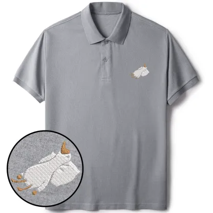 Tokyo-Tiger Sleeping Goose Embroidered Polo T-Shirt