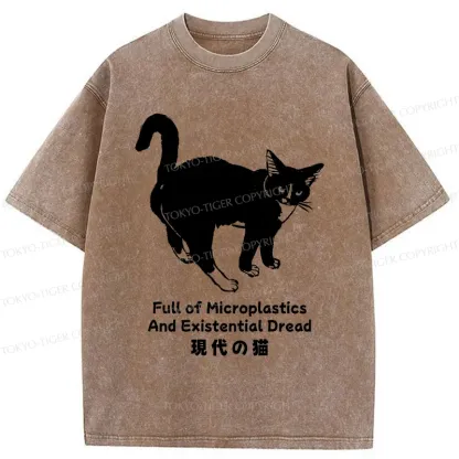Tokyo-Tiger Current State Of Cat Washed T-Shirt