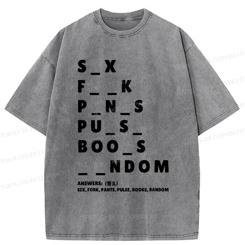 Tokyo-Tiger Fill In The Blanks Washed T-Shirt