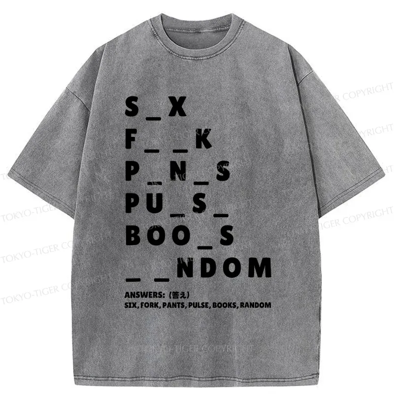 Tokyo-Tiger Fill In The Blanks Washed T-Shirt