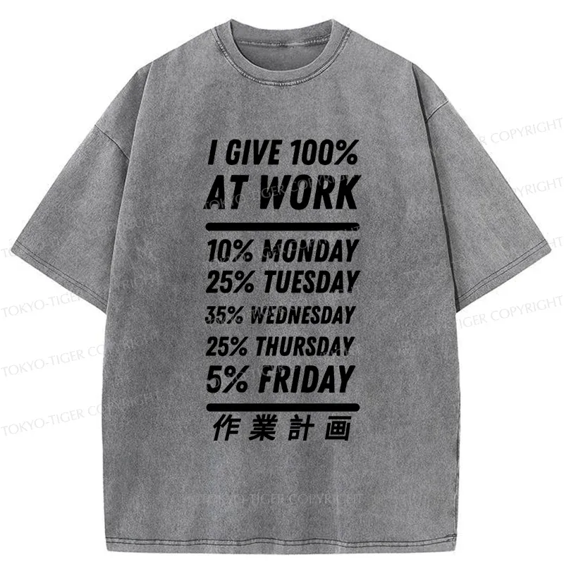 Tokyo-Tiger Work Plan Washed T-Shirt