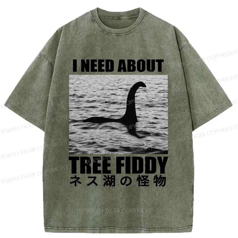 Tokyo-Tiger Loch Ness Monster Joke Washed T-Shirt
