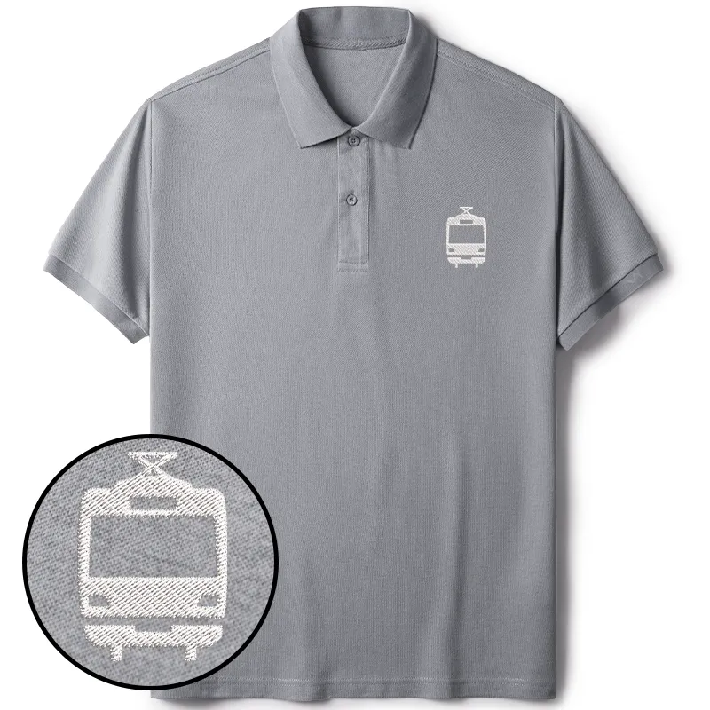 Tokyo-Tiger Japanese Train Embroidered Polo T-Shirt