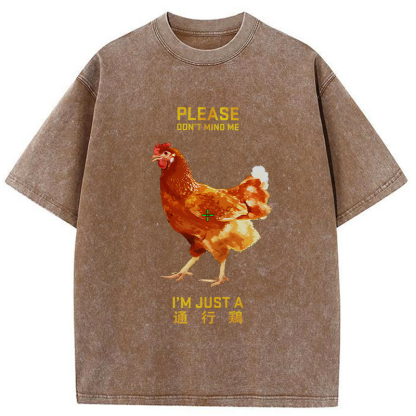 Tokyo-Tiger I'm Just A Passing Chicken Washed T-Shirt