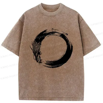 Tokyo-Tiger Dragon's Circle Washed T-Shirt