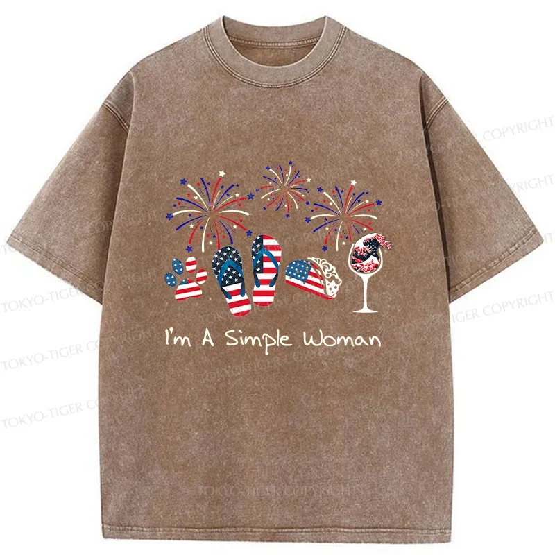 Tokyo-Tiger Celebrate Independence Day Washed T-Shirt