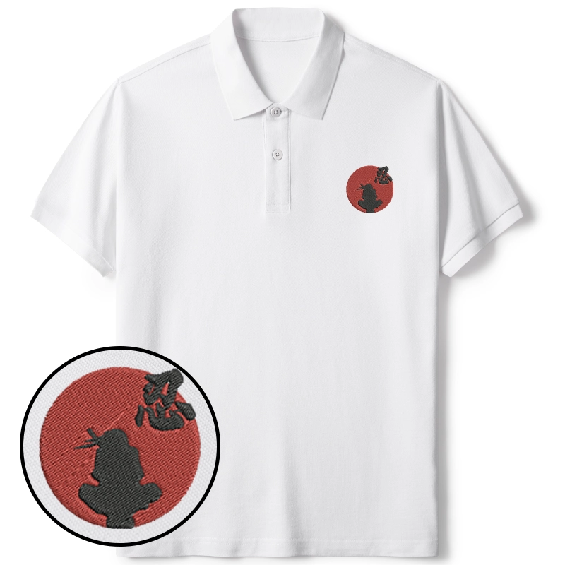 Tokyo-Tiger Japanese Ninja Embroidered Polo T-Shirt