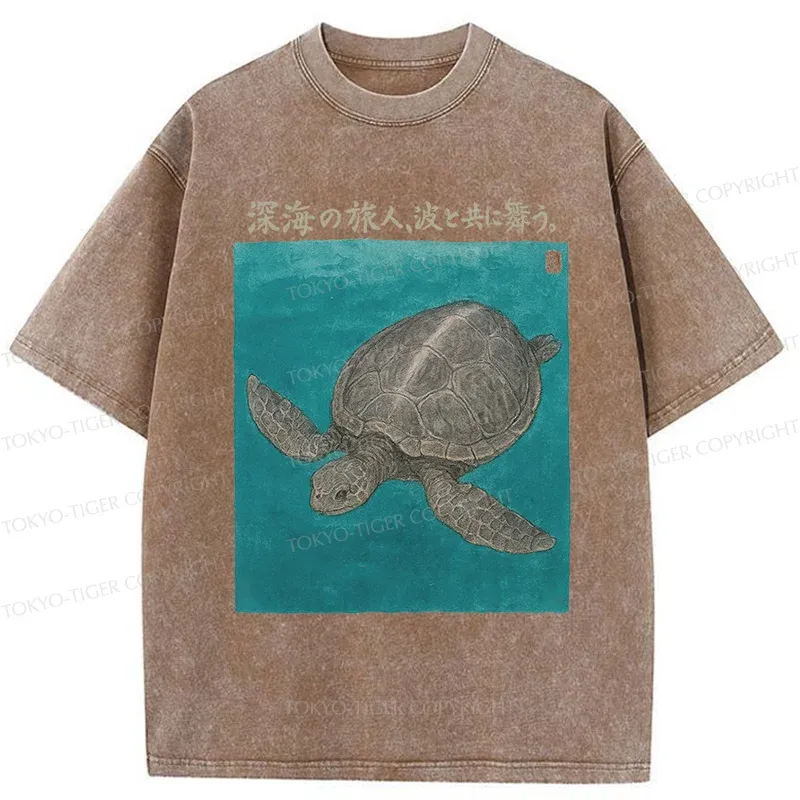 Tokyo-Tiger Deep Sea Turtle Washed T-Shirt