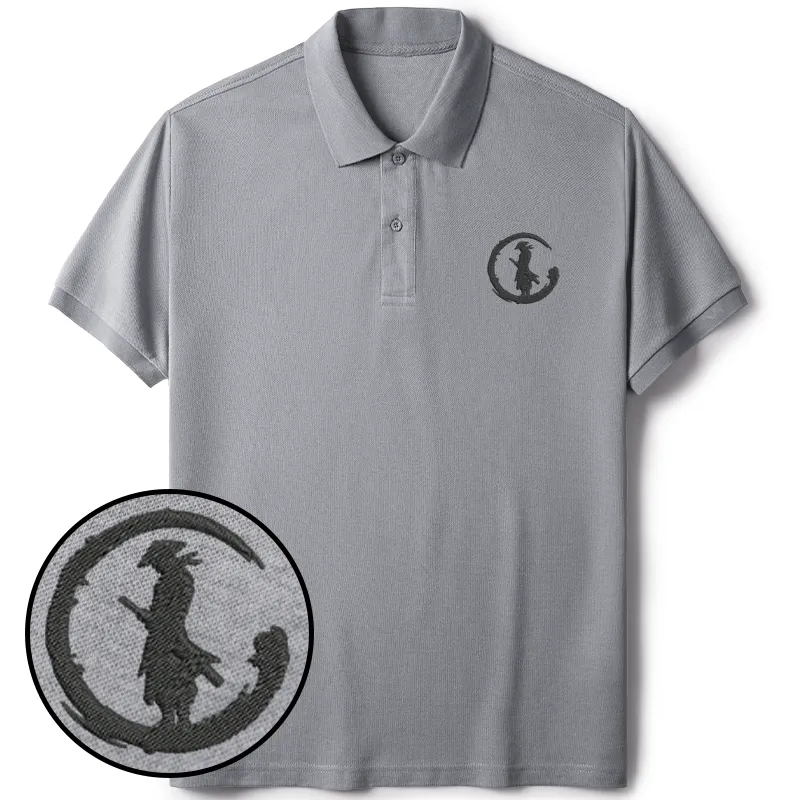 Tokyo-Tiger Japanese Samurai Embroidered Polo T-Shirt