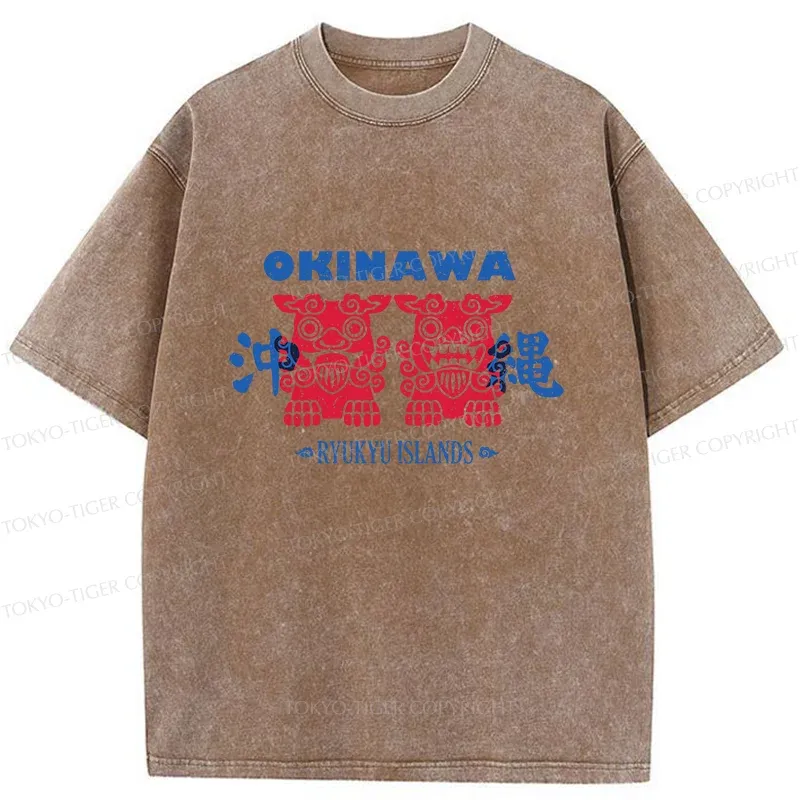Tokyo-Tiger Okinawa Mascot Washed T-Shirt