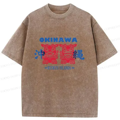 Tokyo-Tiger Okinawa Mascot Washed T-Shirt
