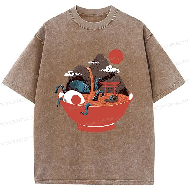 Tokyo-Tiger Retro Ramen Washed T-Shirt