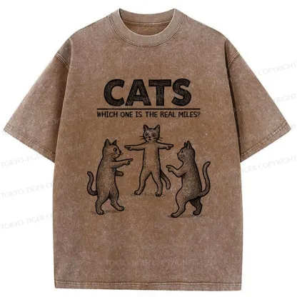 Tokyo-Tiger Which One Is The Real Miles? Washed T-Shirt