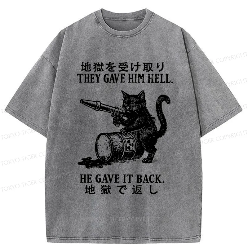 Tokyo-Tiger Revenge Of The Cat Washed T-Shirt